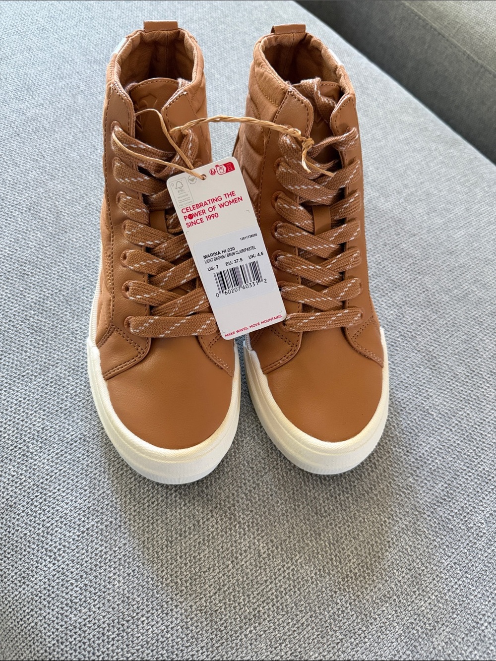 Women's High-Top Casual Sneaker in Tan - Comfortable Everyday Style Roxy Marina